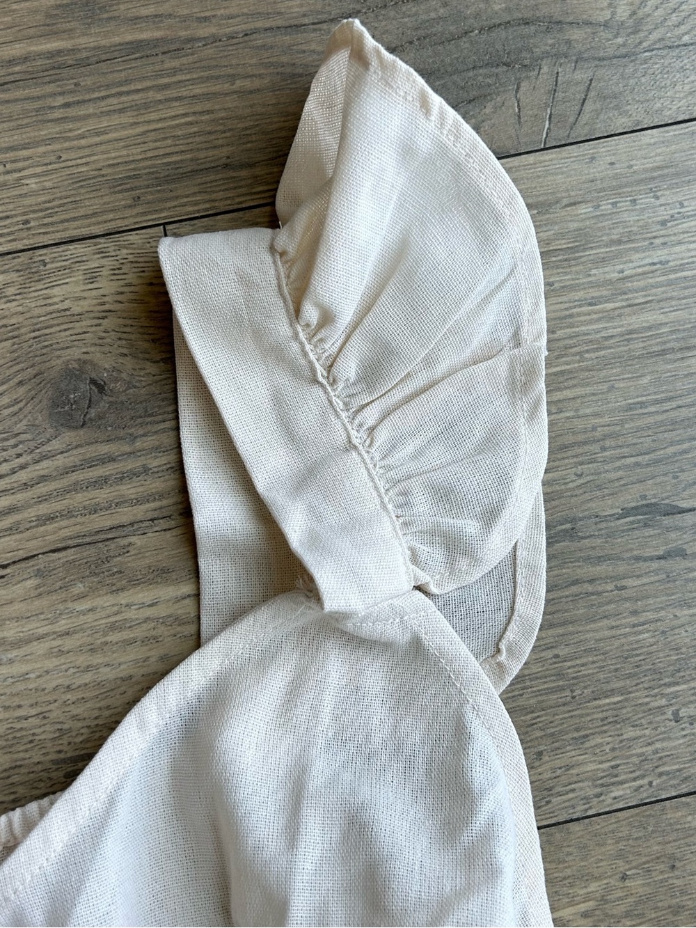 E&M Cream Ruffle Strap Tank Top - Picture 2 of 5